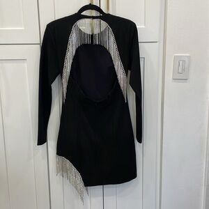 Elliatt Nebulous Crystal Fringe Mini Dress Size Medium